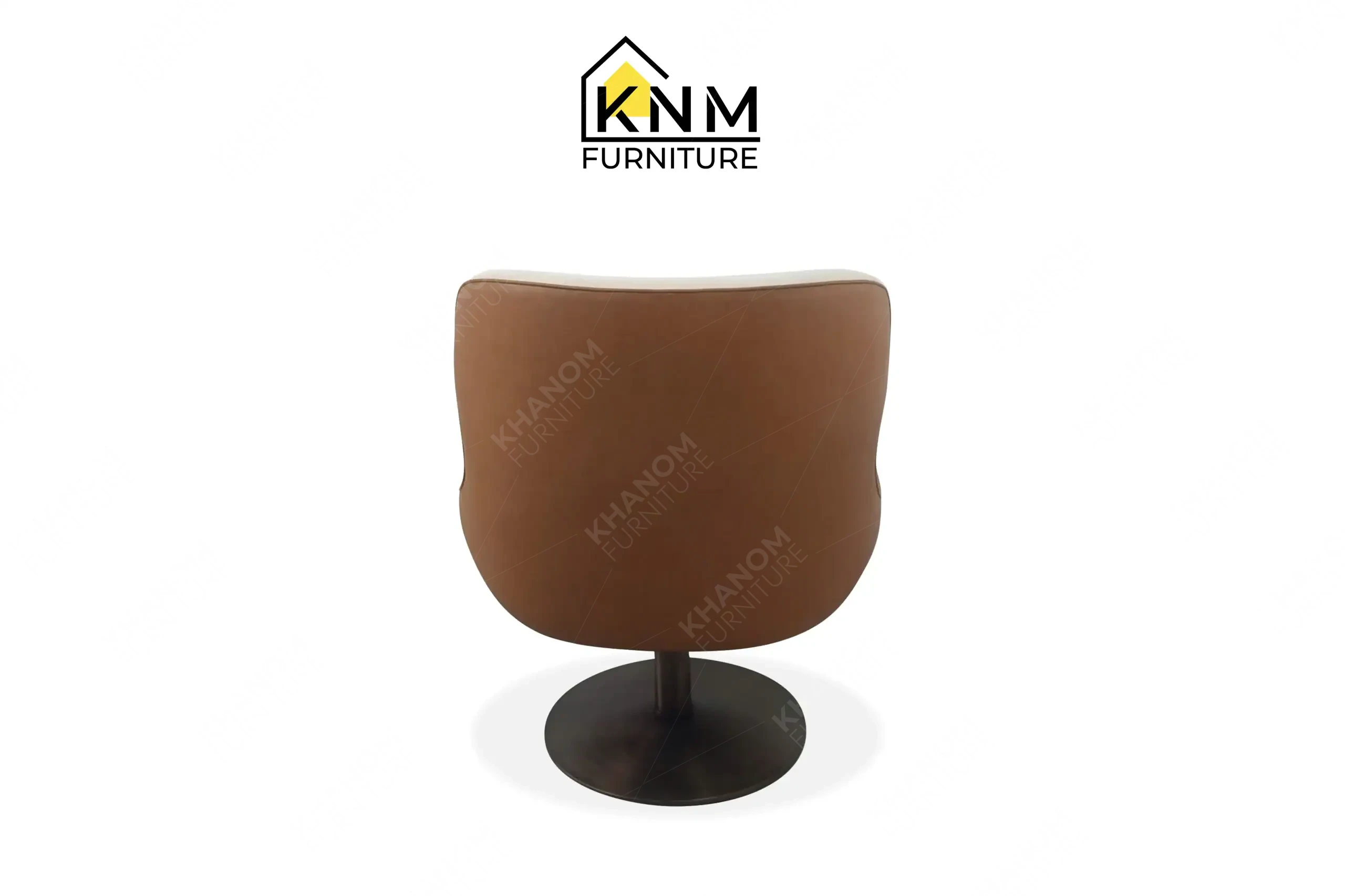 Two-tone high back swivel lounge chair produced by Khanom Furniture (KNM), a specialized Chair line factory Vietnam.