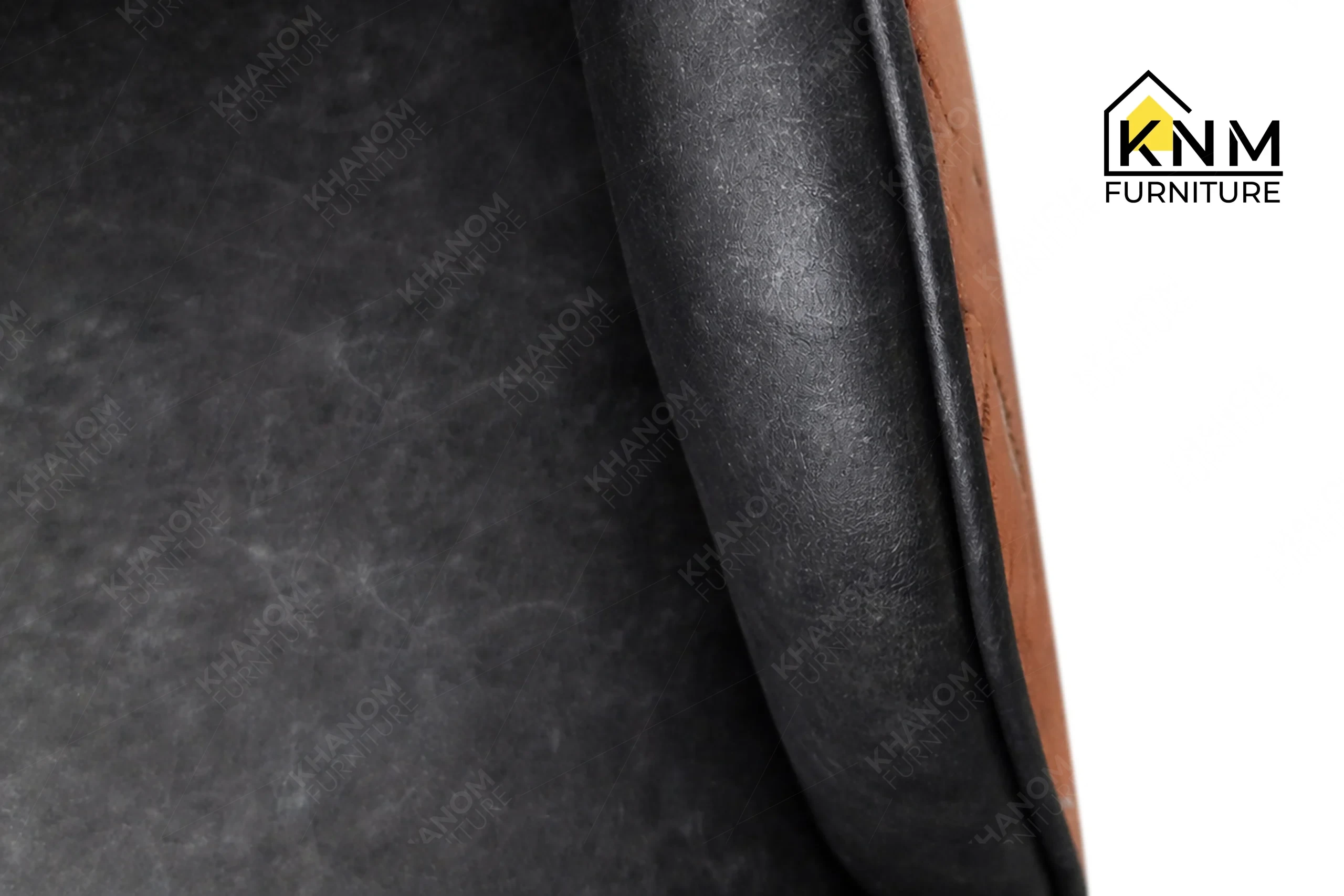 Close-up detail showing the flawless wood joinery and smooth finish of a custom dining chair frame manufactured by Khanom Furniture (KNM Furniture), an established Vietnam Wooden Furniture Manufacturer.