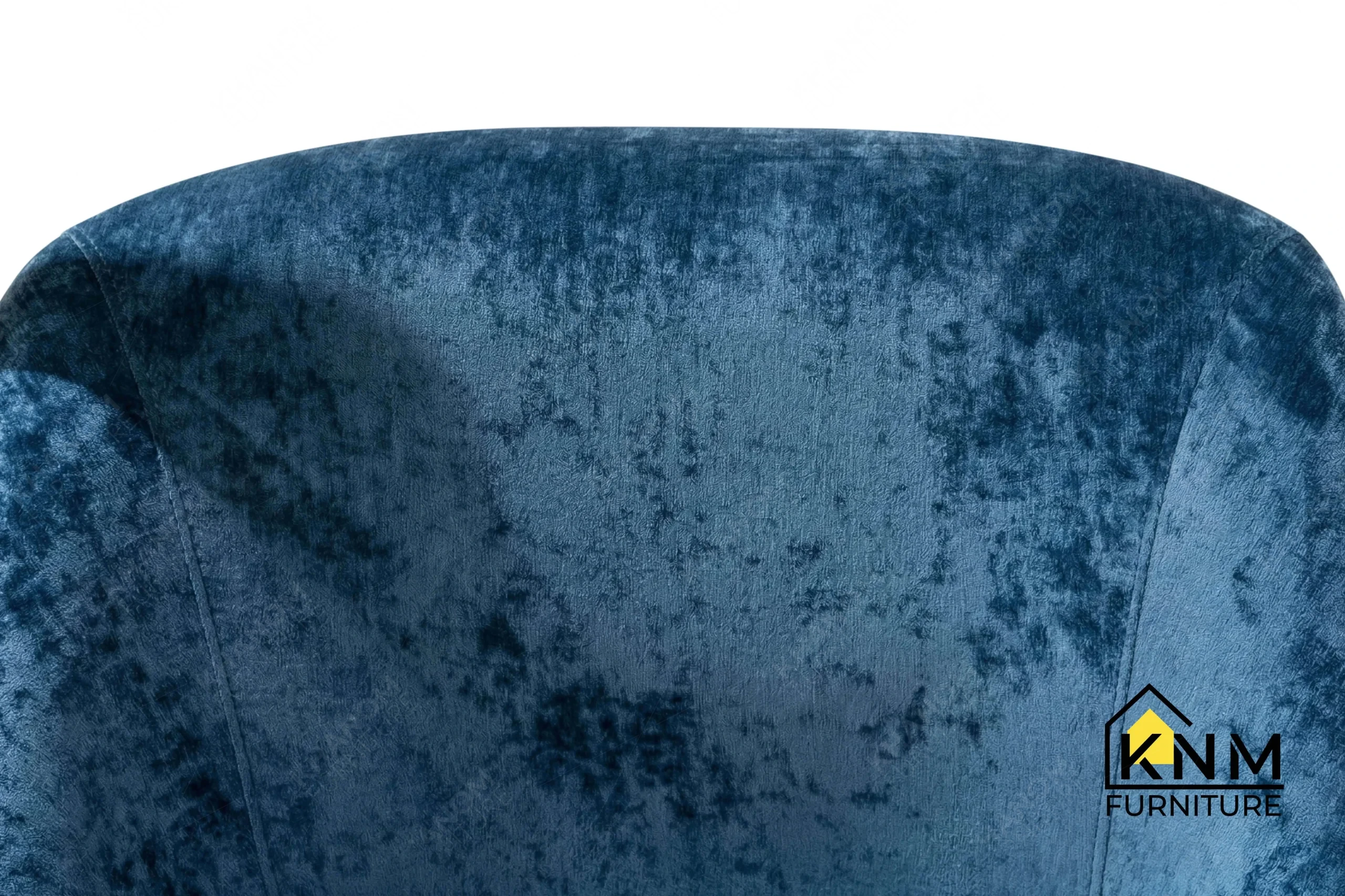 Detailed view of the rich indigo surface texture on a premium hospitality dining chair, crafted by Khanom Furniture (KNM Furniture), a premier hospitality furniture manufacturer.
