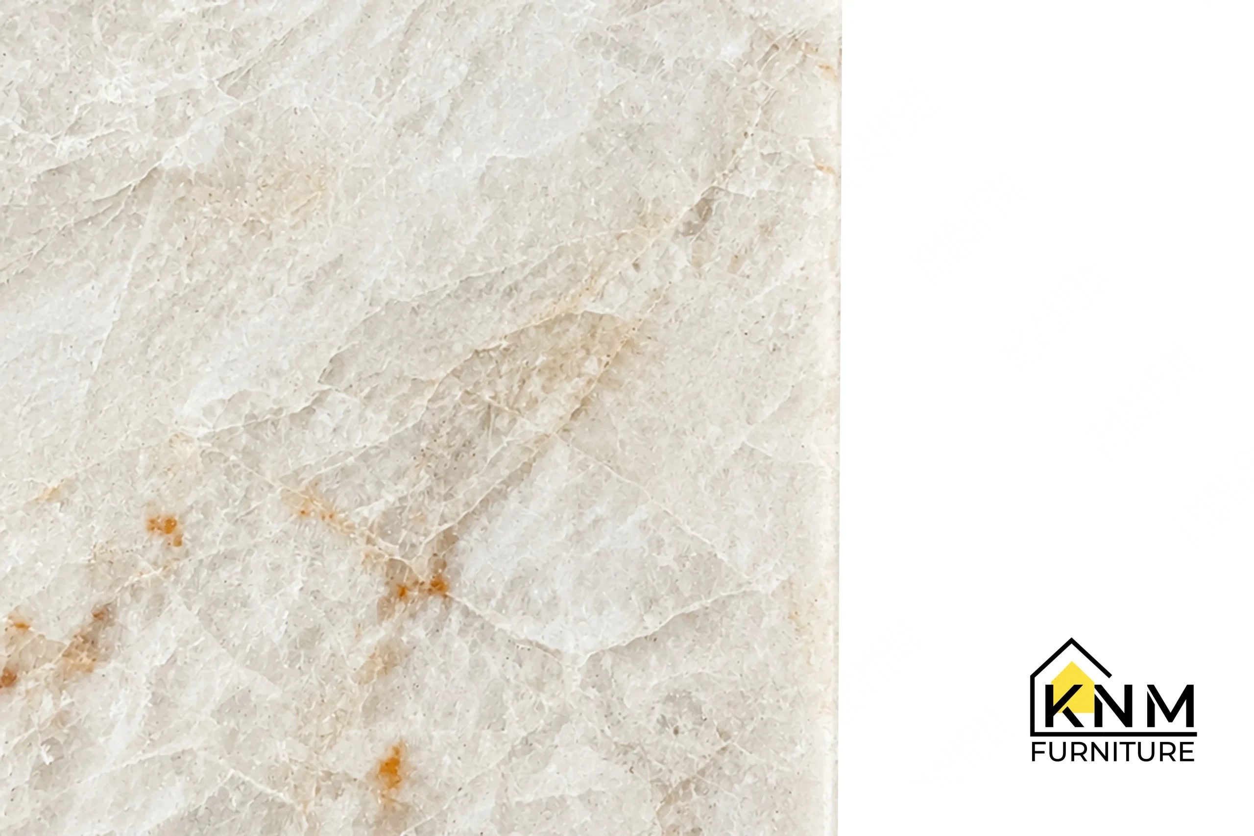 The surface texture detail of the double pedestal stone dining table manufactured by Khanom Furniture reveals the square eased edge of the thick stone build-up.
