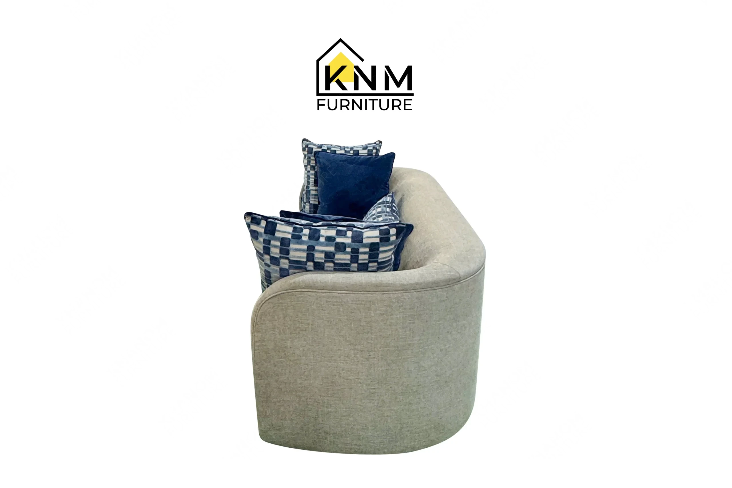 The side profile of the Fabricut Multi-COM Full Size Sofa Sleeper highlights the structural depth specified by Khanom Furniture.