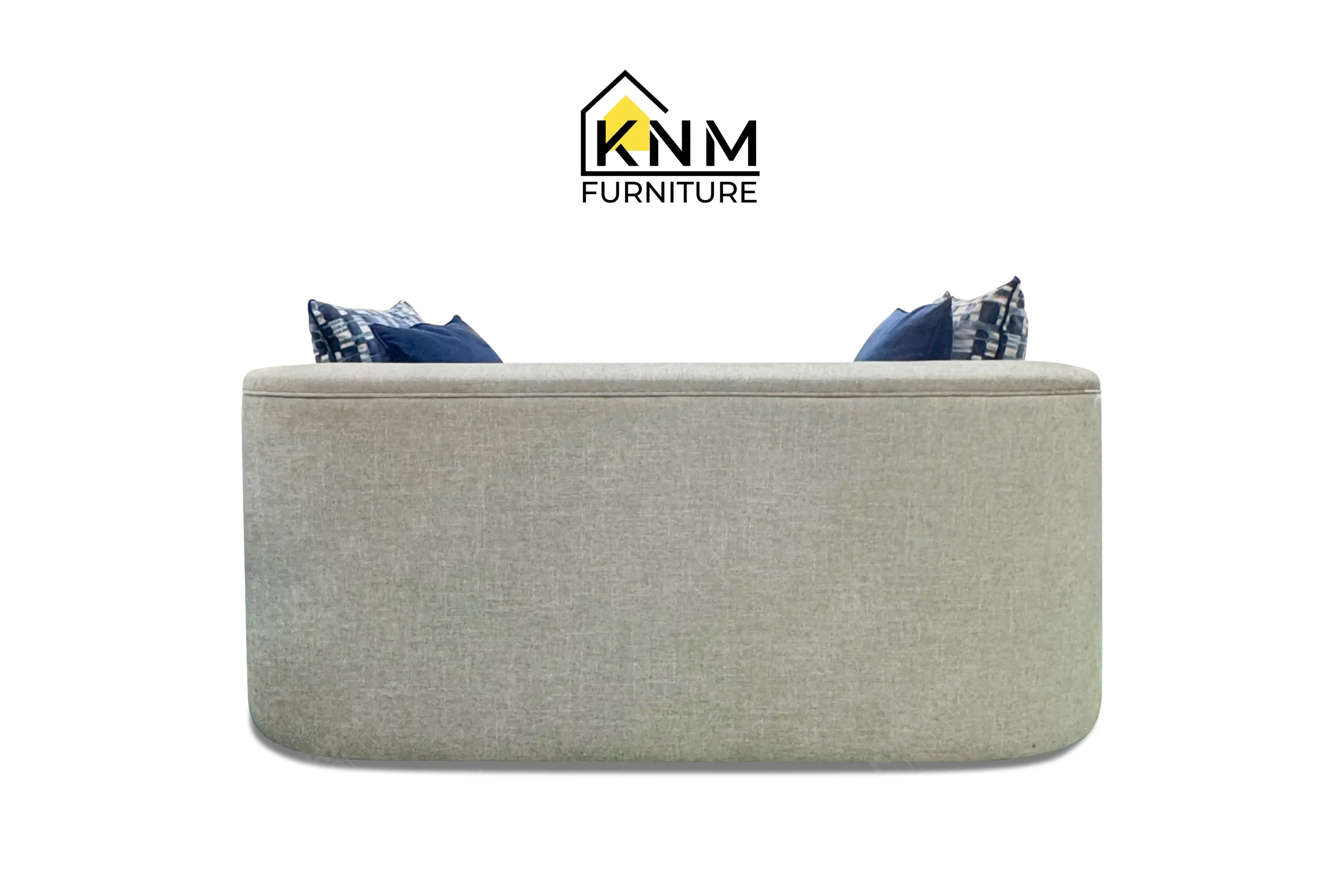 This rear view captures the continuous tight back upholstery of the Fabricut Multi-COM Full Size Sofa Sleeper engineered by Khanom Furniture.