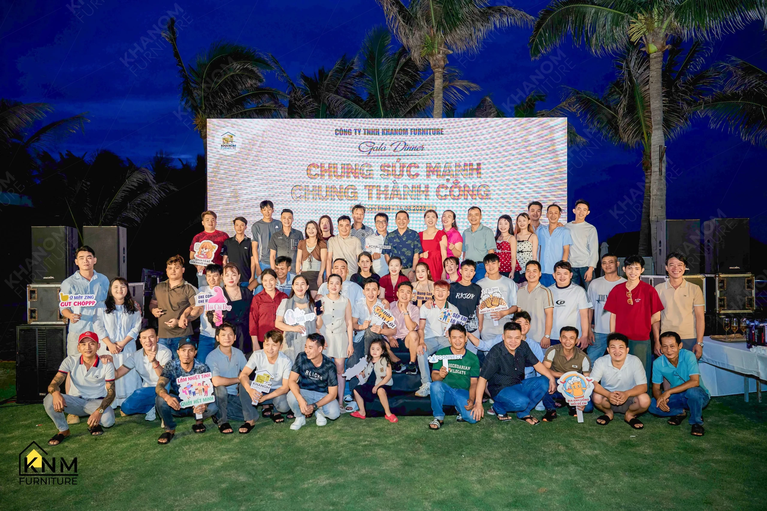 KNM Furniture team at Gala Dinner night event, Phan Thiết team building 2026
